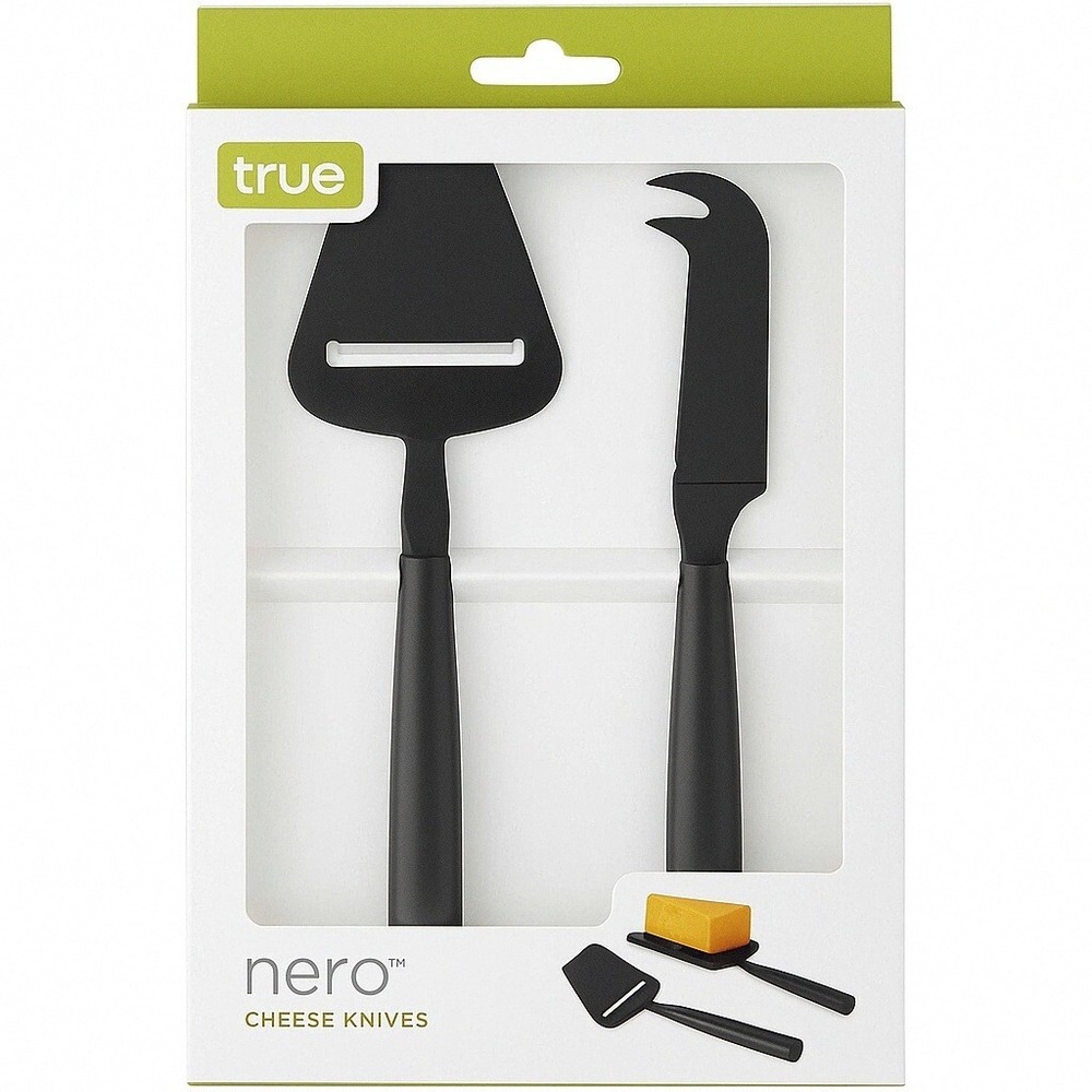 Tru Nero Cheese Knife And Slicer Set Black‎ 2 Piece Kitchen Utensil Gift New